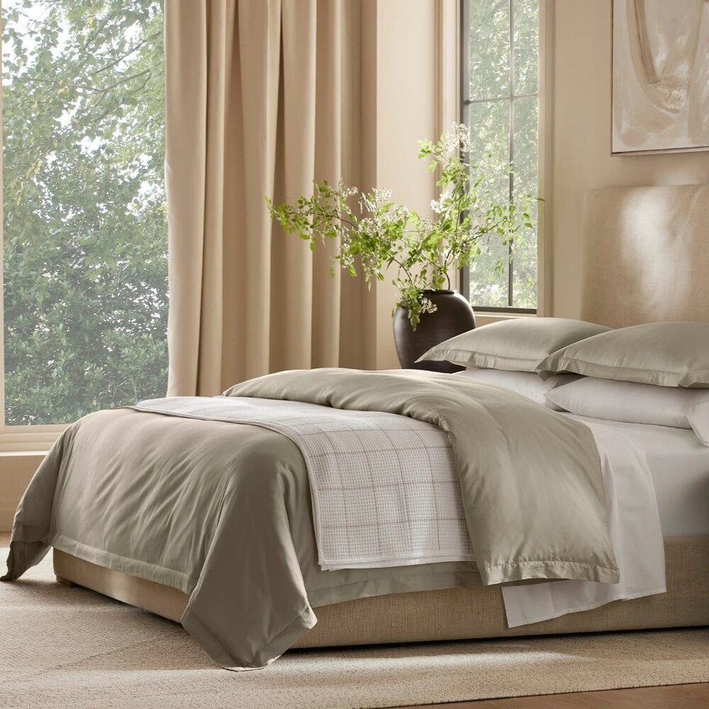 Boll & Branch Organic Cotton Light Brown King/Cal King Duvet with Matching Shams